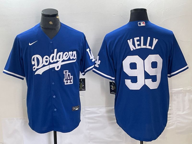 Men Los Angeles Dodgers #99 Kelly Blue Nike Game MLB Jersey style 4